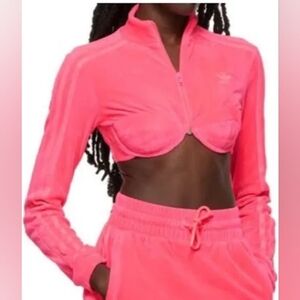 NWT Adidas Pink Track Jacket JS track crop jacket size S